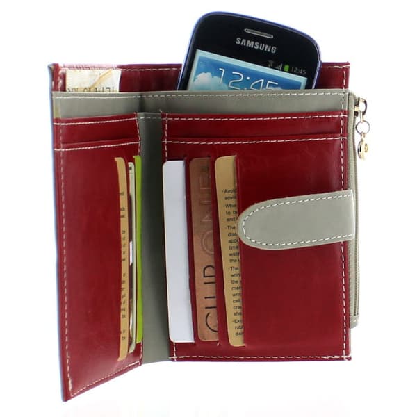 Dual Wallet Plånboksväska (Röd - Grå)