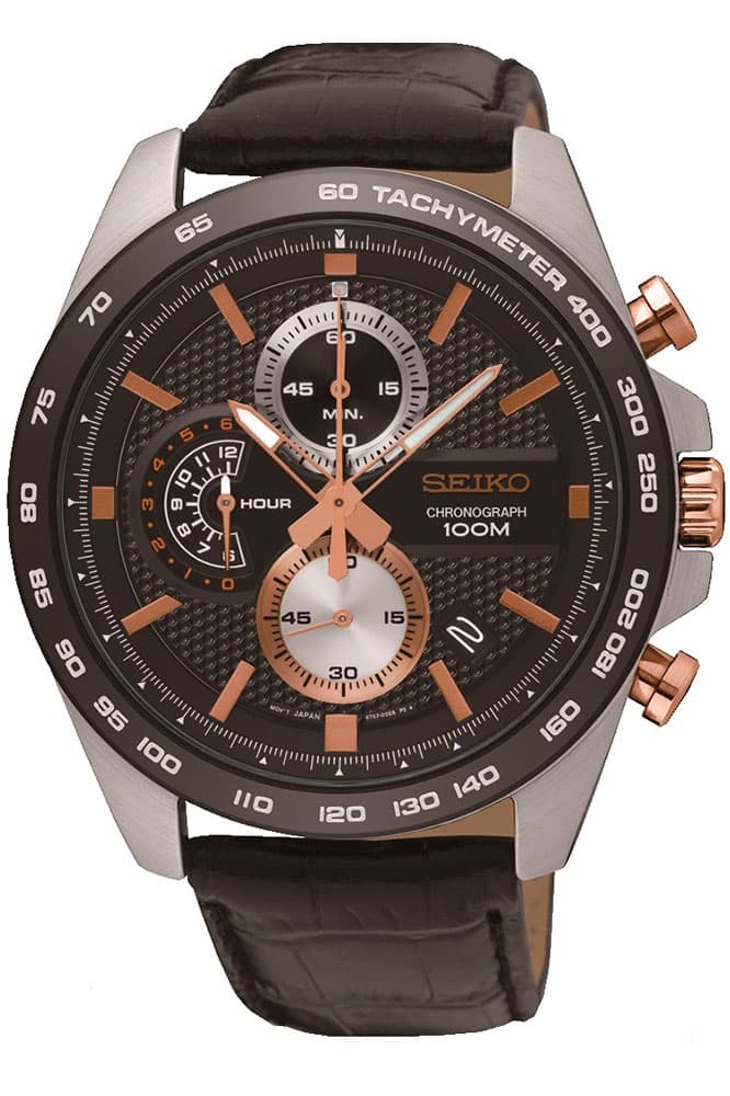 Seiko Quartz Watch SSB265P1 - Leather Gents Quartz Chronograph
