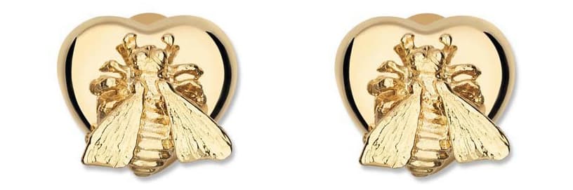 GUCCI Bee Heart Örhängen i 18kt Guld