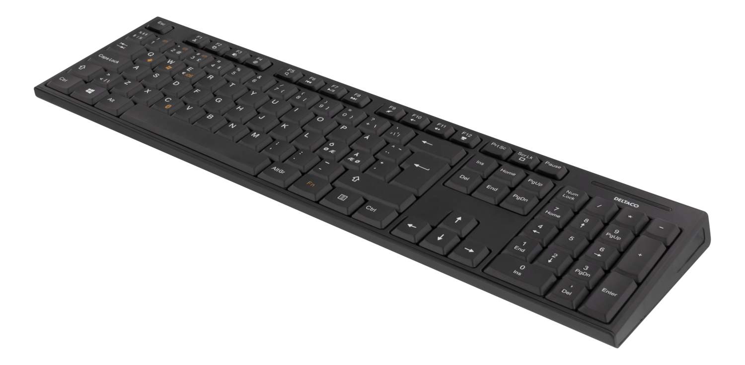 DELTACO Bluetooth-tangentbord, Pan Nordsk layout, Win/MacOS/iOS/Androi