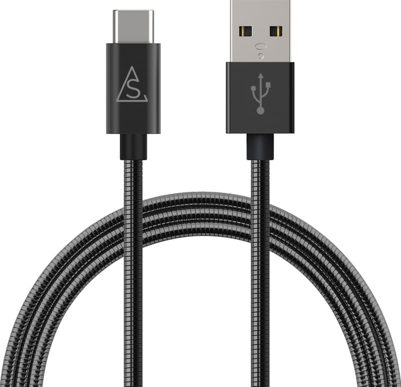 Kabel USB-C Metall Svart 1m