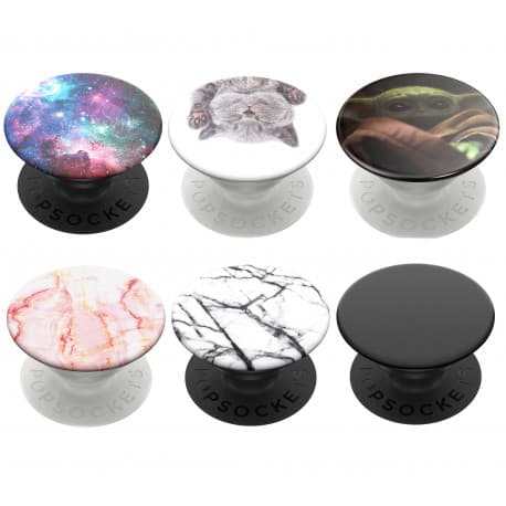 POPSOCKETS Sort aftagelig greb med stativfunktion
