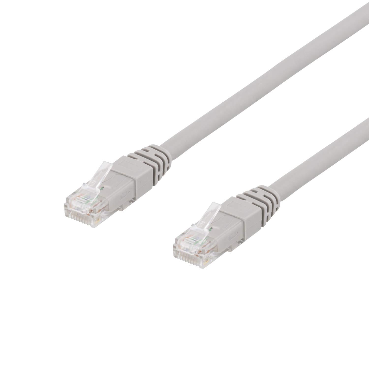 DELTACO U/UTP Cat6a patchkabel, LSZH, 0,5m, grå
