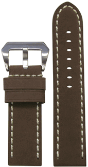 24mm Klockarmband från R.Elia - PANI brun i äkta oljad läder