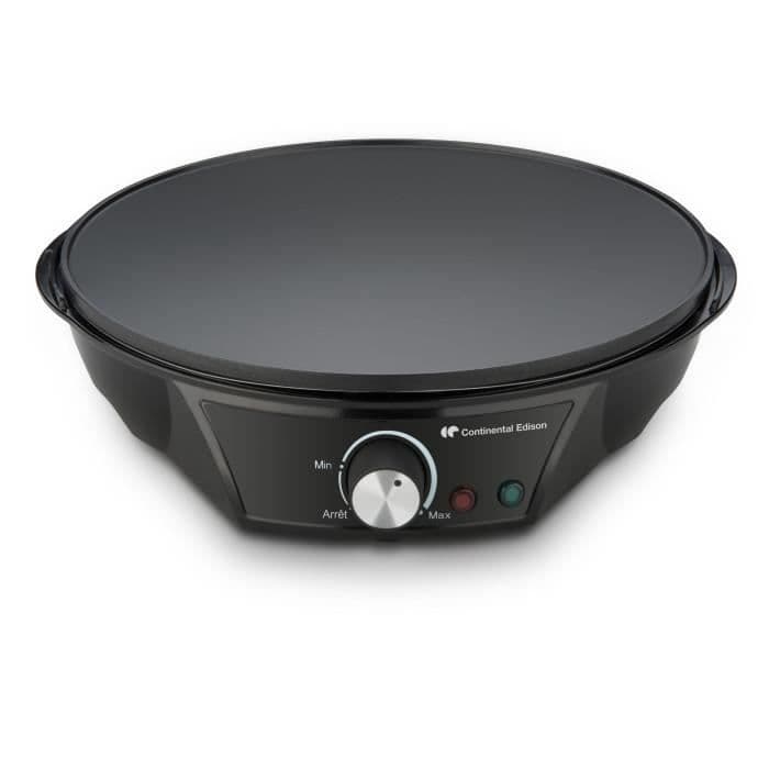 CONTINENTAL EDISON CP4PB3 Crepiere 30 cm - 2 udskiftelige plader - 1200 W - Sort