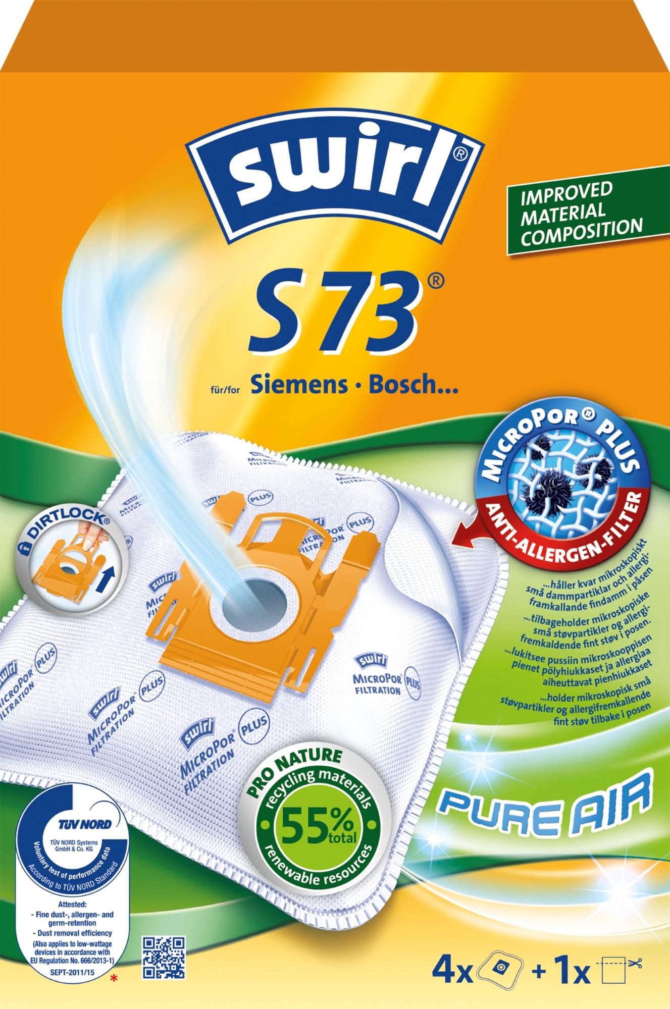 Swirl Vacuum Bags S73Mp Airspace Green Line (3pack)