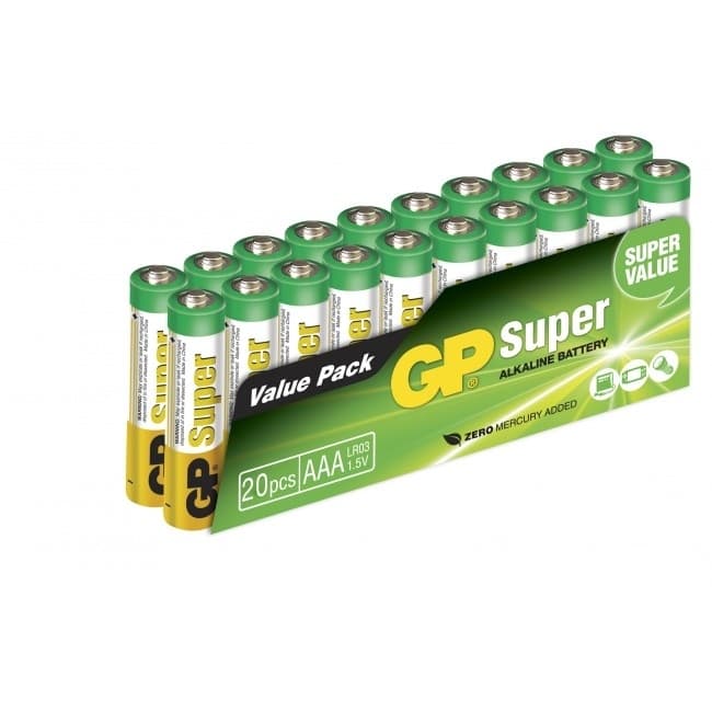 Batteri GP Super Alkaline Size AAA, LR6, 1.5V (20p)