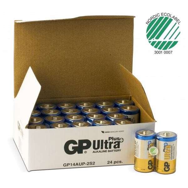 GP Batteries Ultra Plus, Size C, LR14, 1.5V, 24-pack