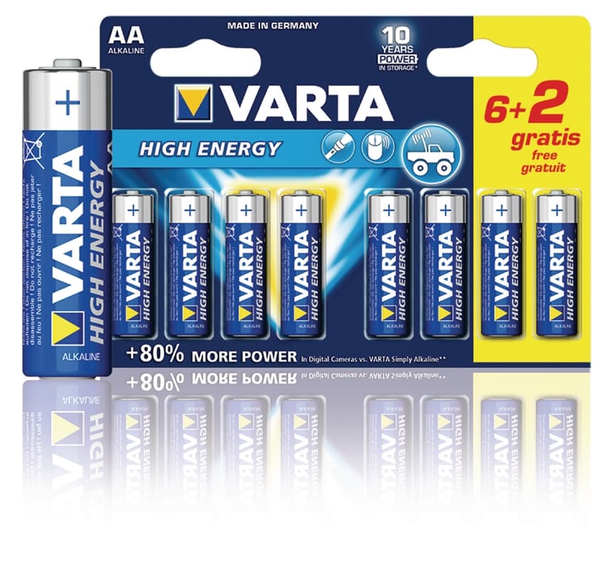 Alkaline Batteri Aa 1.5 V High Energy 8-Promotional Blister