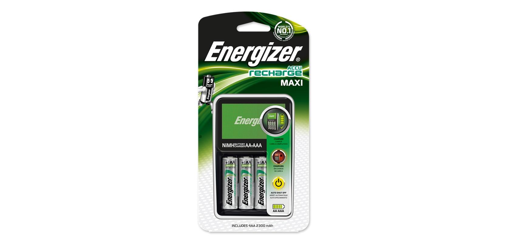 Batteriladdare med LED-indikator ink. 4 st AA-batterier