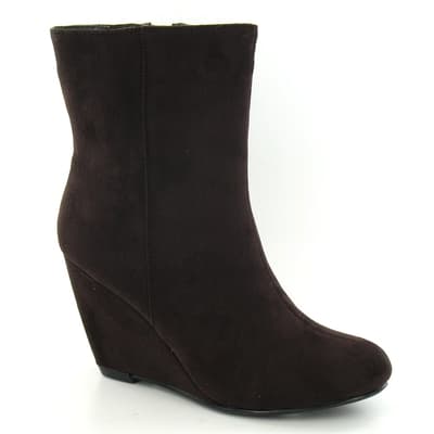 Spot On Womens/Ladies High Wedge Ankle Boots