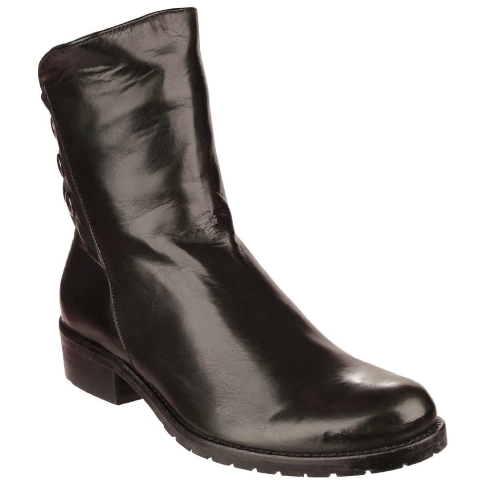 Riva Womens/Ladies Buttons Suede/Leather Ankle Boots