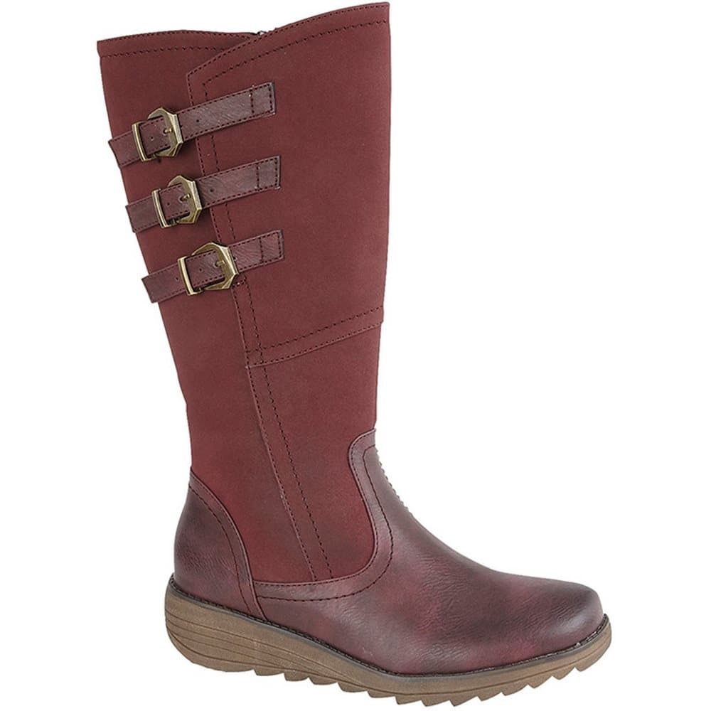 Cipriata Womens/Ladies Italiana PU Leather Triple Buckle High Leg Boot