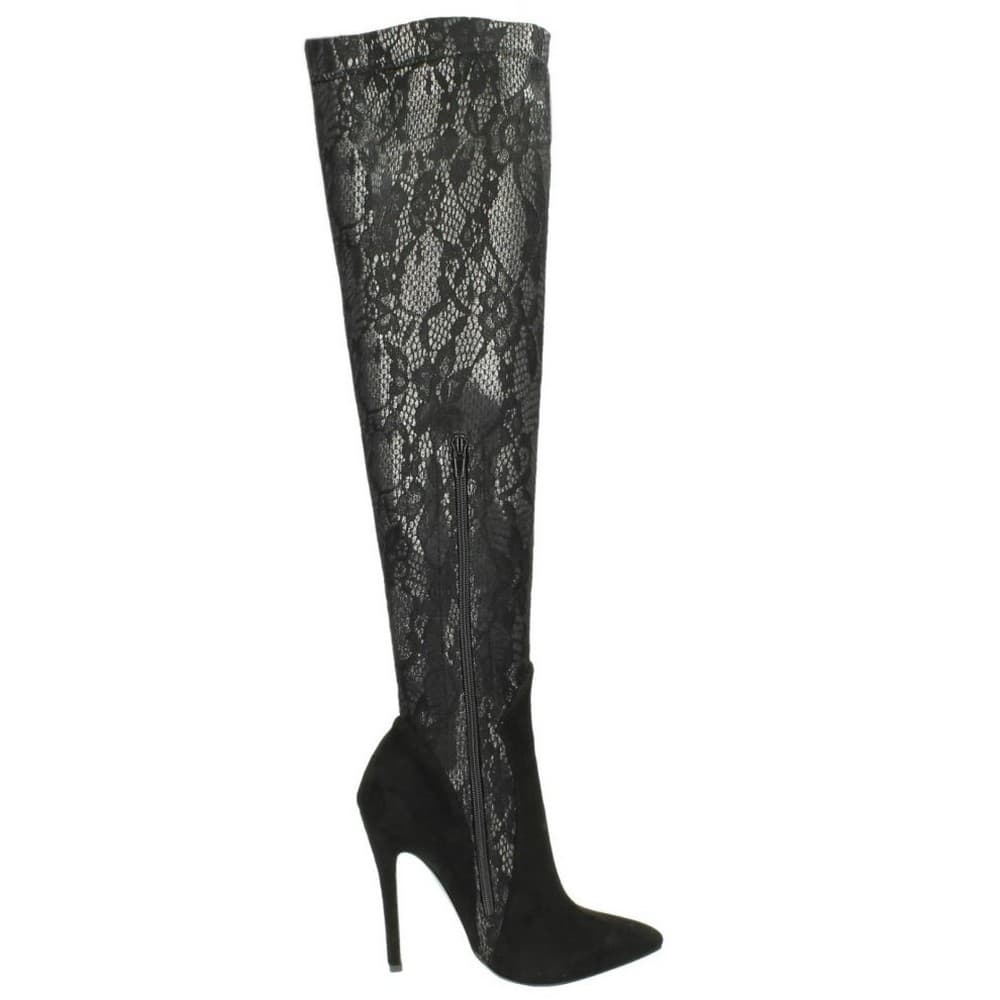 Anne Michelle Womens/Ladies Over The Knee Lace Boots