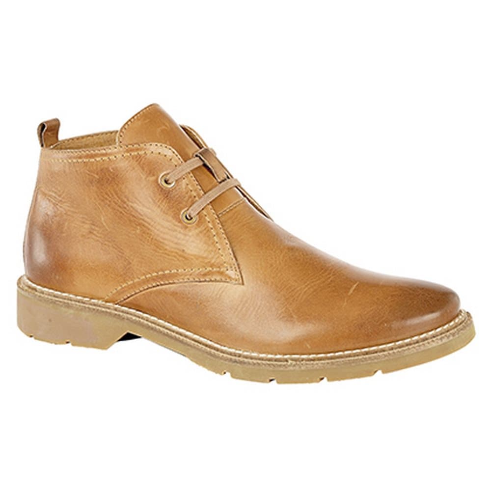 Roamers Mens 2 Eye Flexible Chukka Leather Boots
