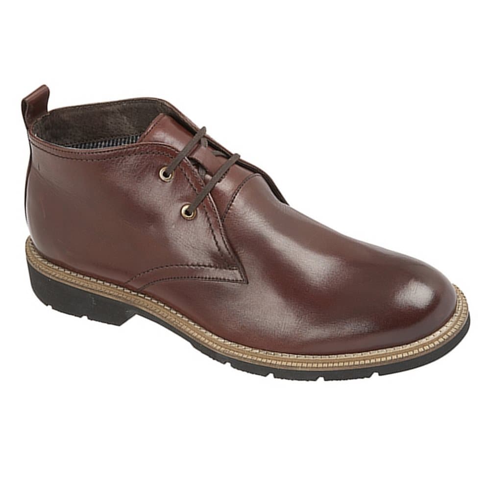 Roamers Mens 2 Eye Flexible Chukka Leather Boots