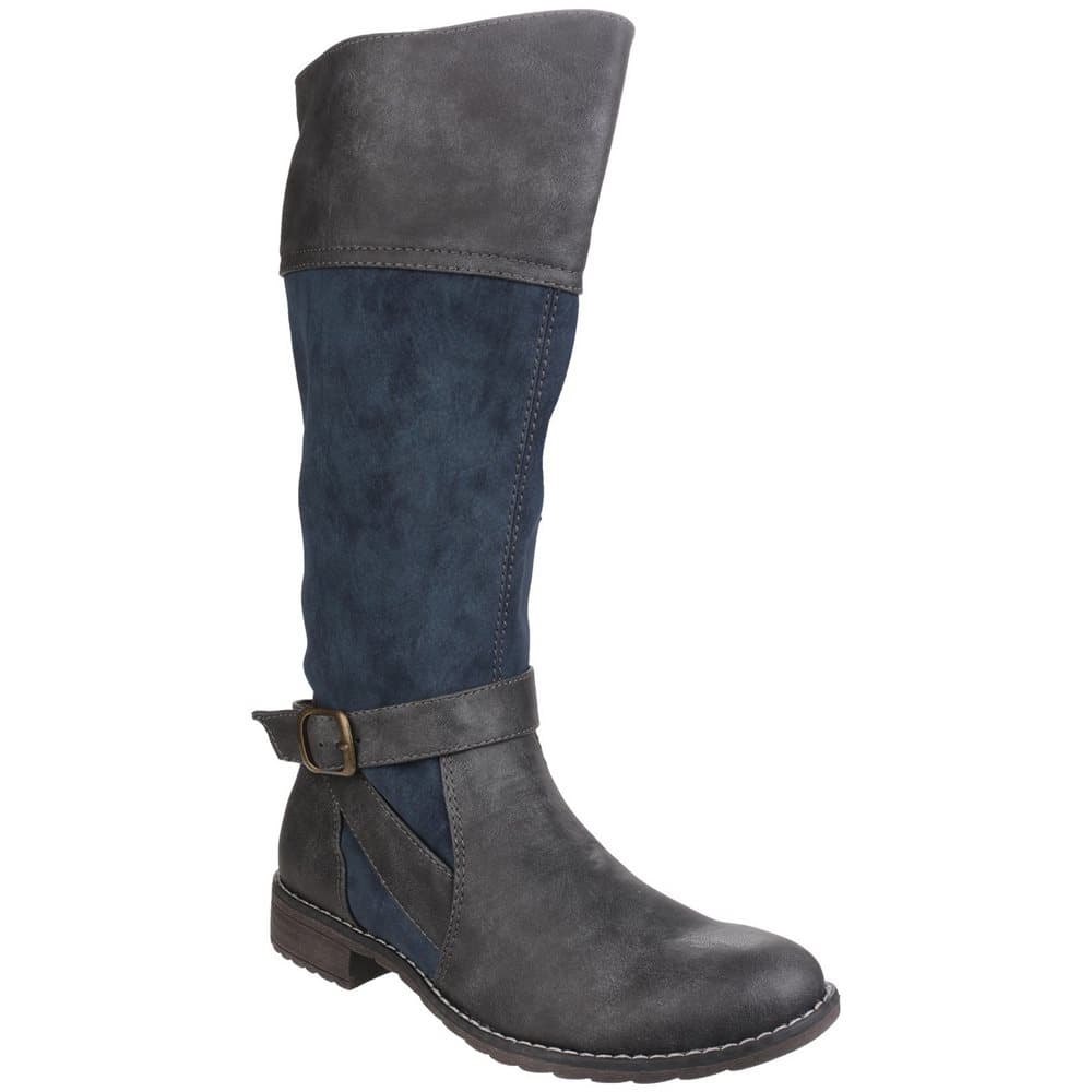 Divaz Womens/Ladies Garbo Zip Up Contrast Knee High Boots