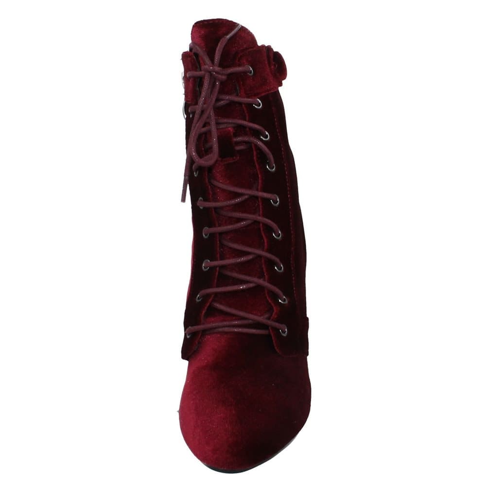 Spot On Womens/Ladies Lace Up Velvet Ankle Boots