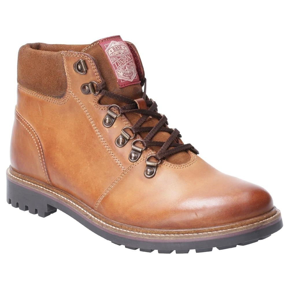 Base London Mens Fawn Burnished Lace Up Leather Boot
