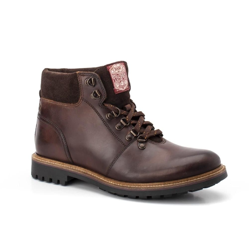 Base London Mens Fawn Burnished Lace Up Leather Boot
