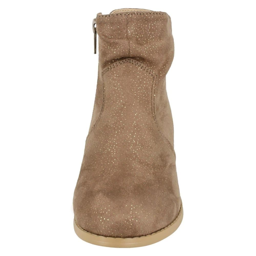 Spot On Girls Mid Heel Rouched Ankle Boots