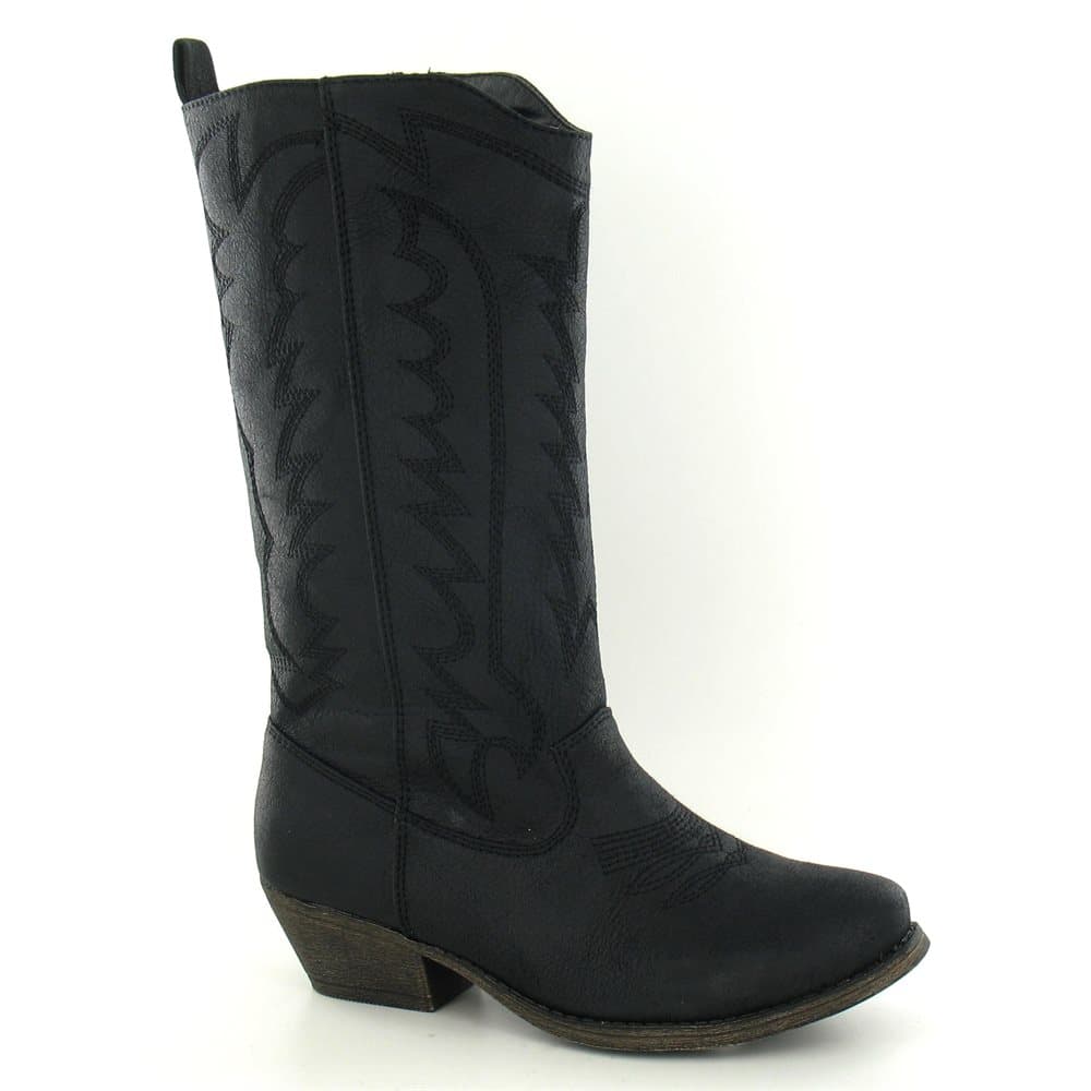 Spot On Womens/Ladies Low Cuban Heel Cowboy Boots