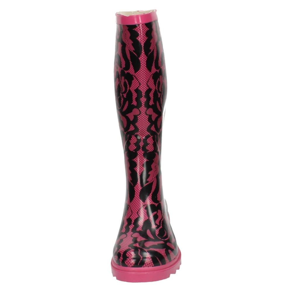 Spot On Womens/Ladies Floral Lace Print Wellington Boots