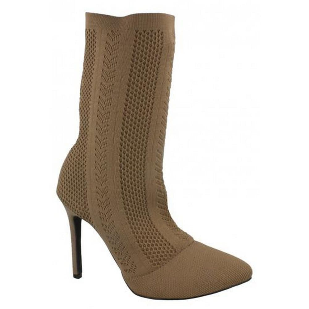 Anne Michelle Womens/Ladies High Heel Knitted Calf Boots