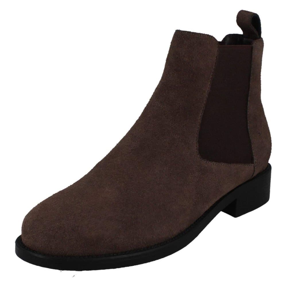 Leather Collection Womens/Ladies Suede Leather Ankle Boots