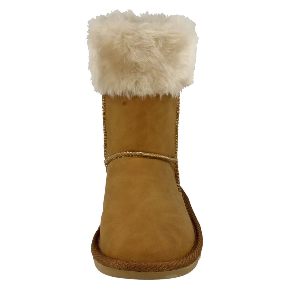 Spot On Girls Faux Fur Trim Casual Boots