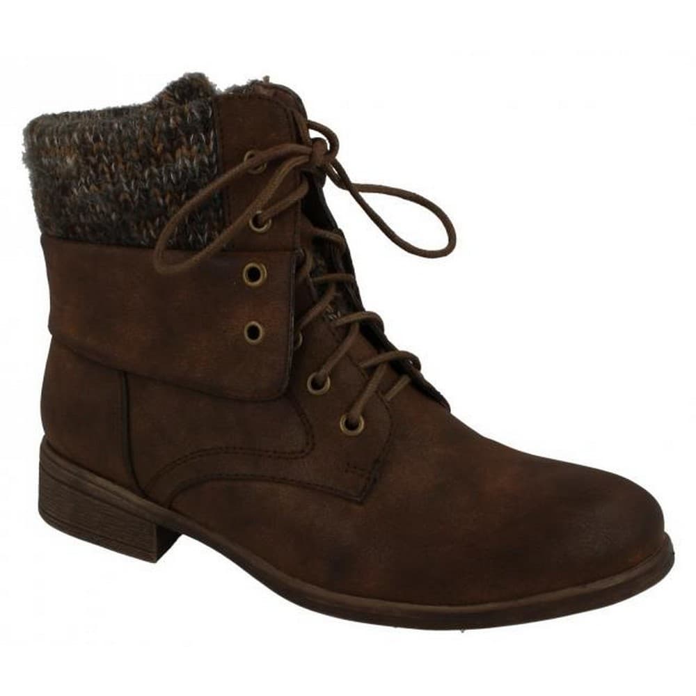 Spot On Womens/Ladies Mid Heel Lace Up Ankle Boots