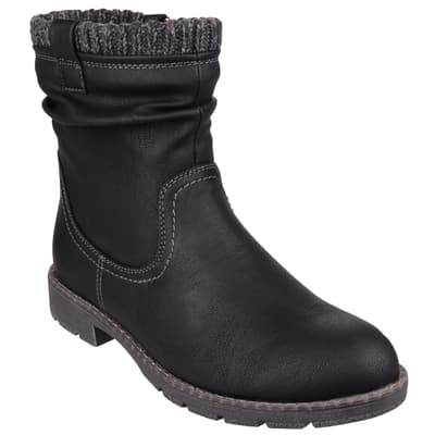 Divaz Womens/Ladies Lucca Zip Up Knitted Cuff Ankle Boot