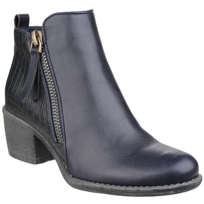 Divaz Womens/Ladies Dench Zip Up Reptile Skin Ankle Boots