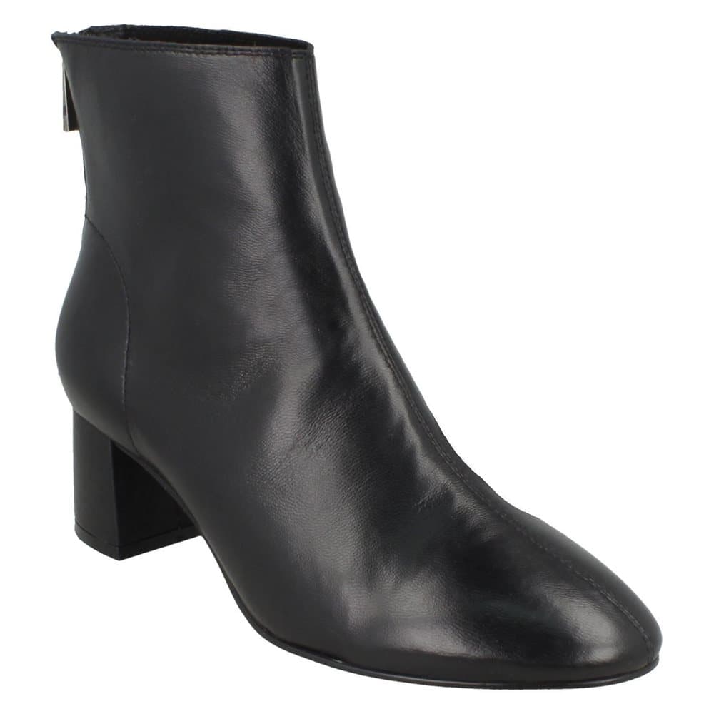 Leather Collection Kvinnor / Dam Mid Heel Leather Ankle Boots