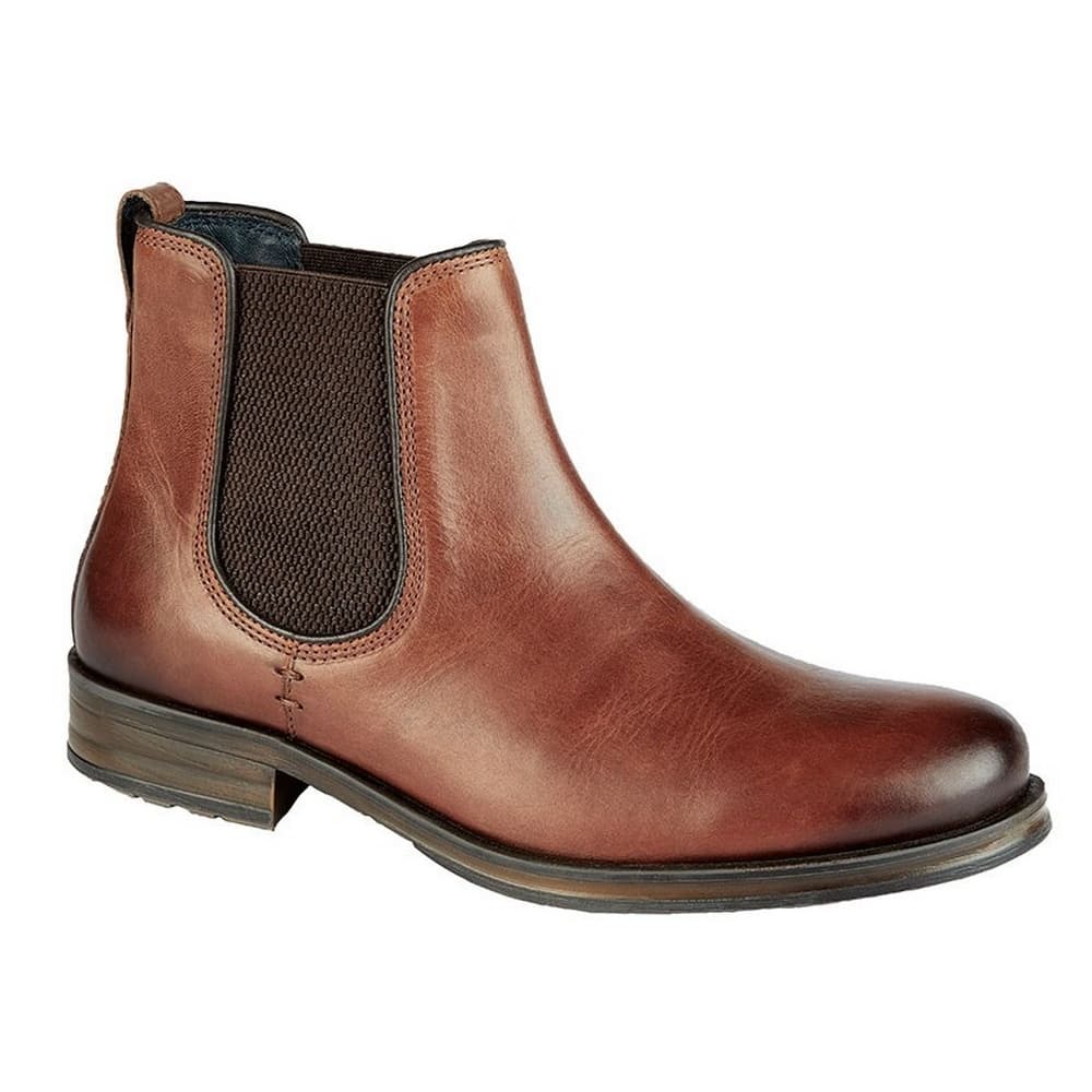 Roamers Mens Leather Twin Gusset Ankle Boots