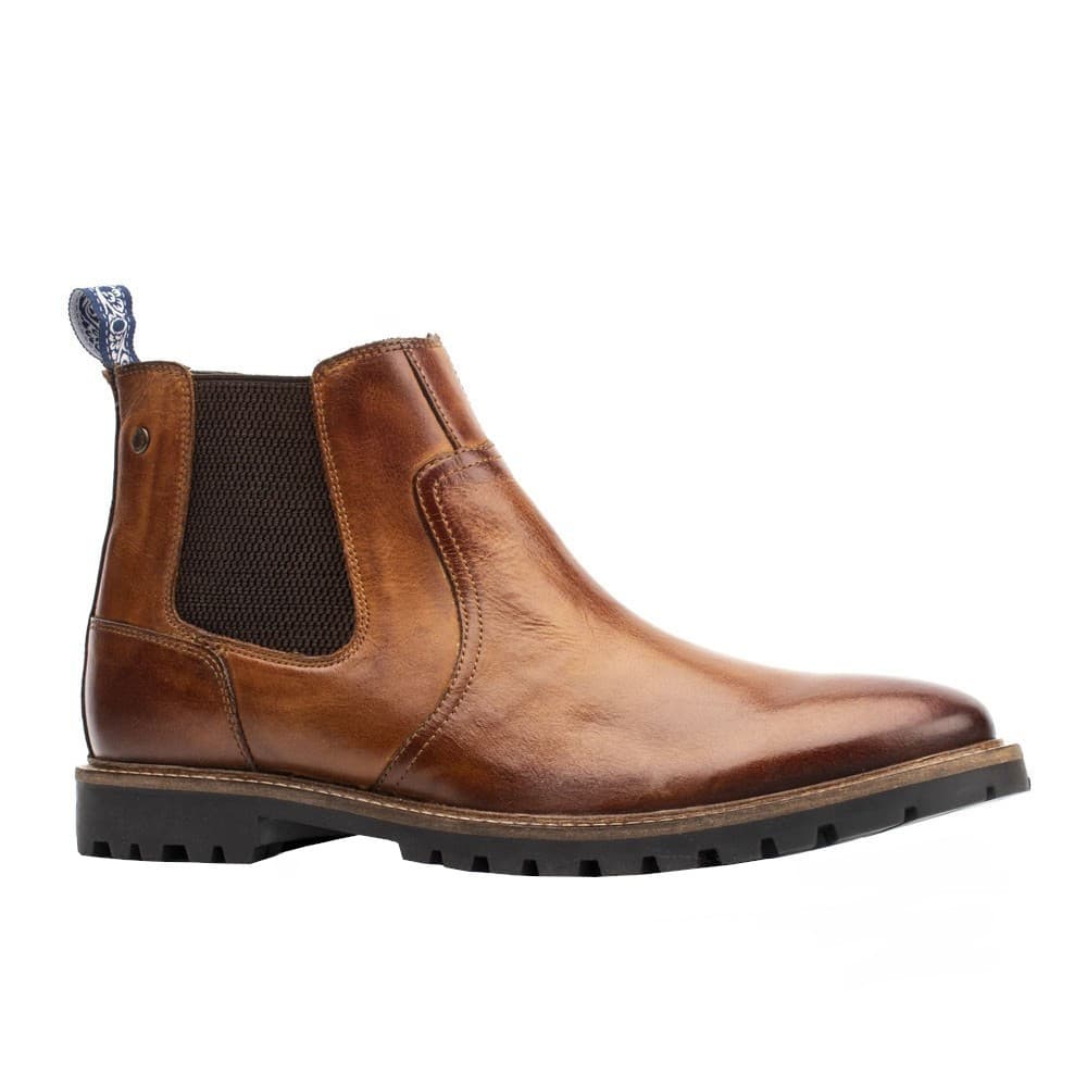 Base London Mens Wilkes Washed Leather Chelsea Boot