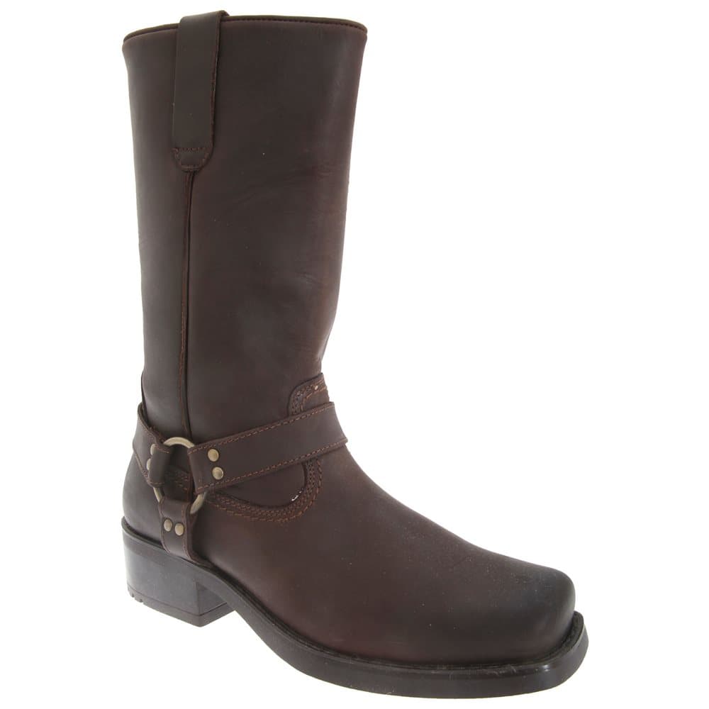 Woodland Mens High Harley Western Harness Leather Boots