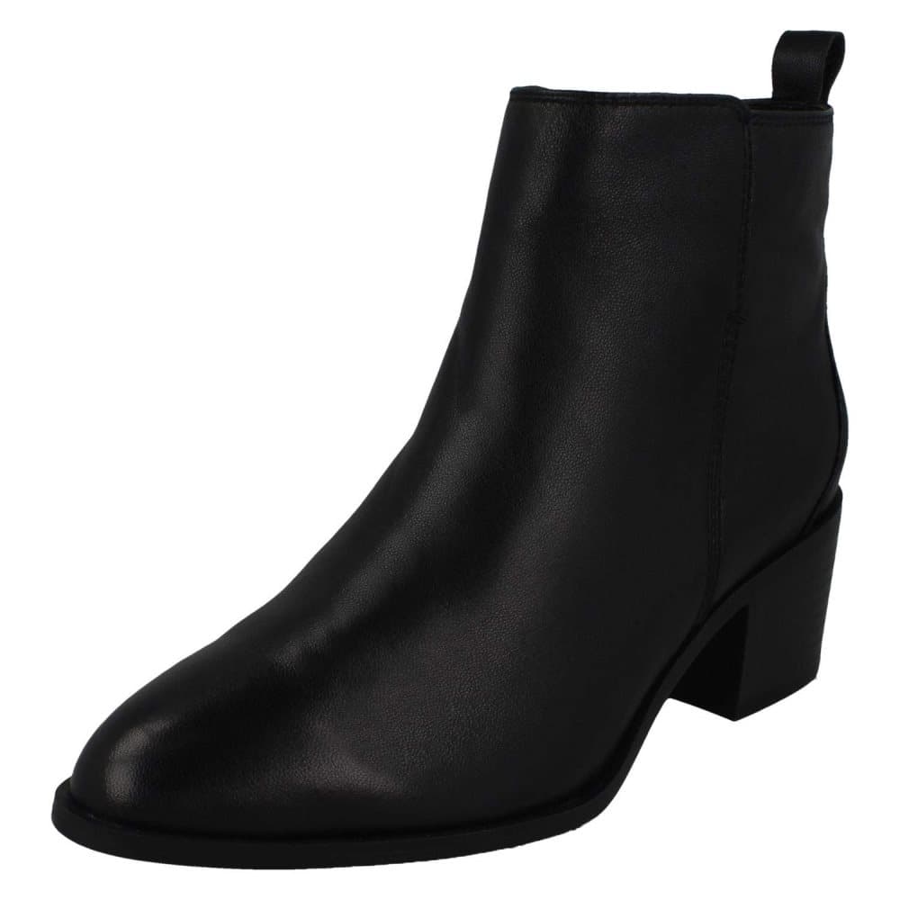 Leather Collection Womens/Ladies Zip Up Leather Ankle Boots