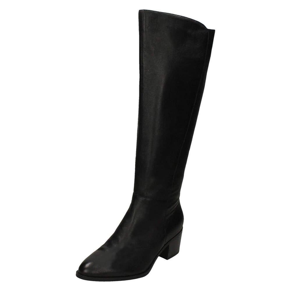 Leather Collection Womens/Ladies Chunky Heel Knee High Leather Boots