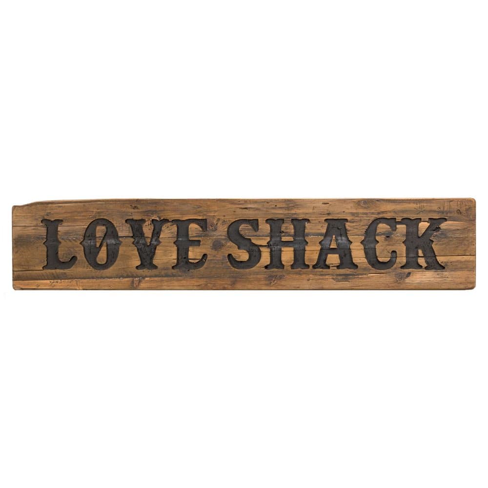 Hill Interiors Love Shack Rustic Wooden Message Plaque