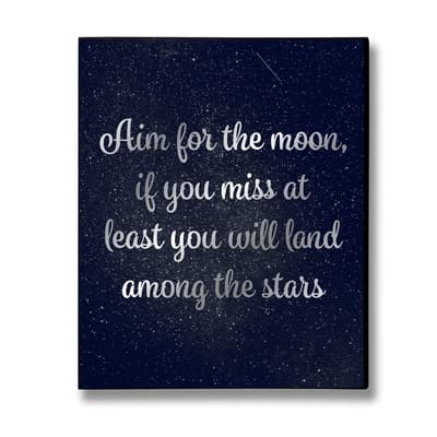 Hill Interiors `Aim For The Moon` Sølvplakette i folie