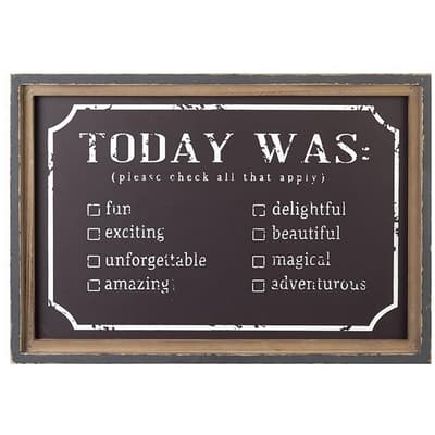 Today Was Chalkboard Wall Sign