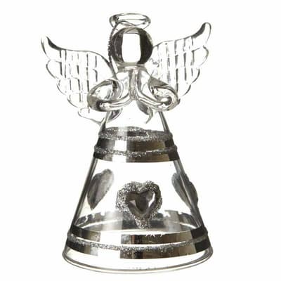 Glass Heart Design Angel Hanging Decoration