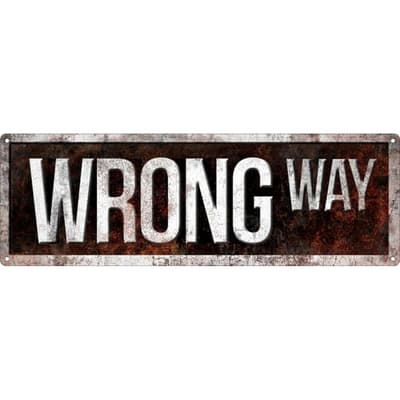 Grindstore Wrong Way Slim Tin Sign
