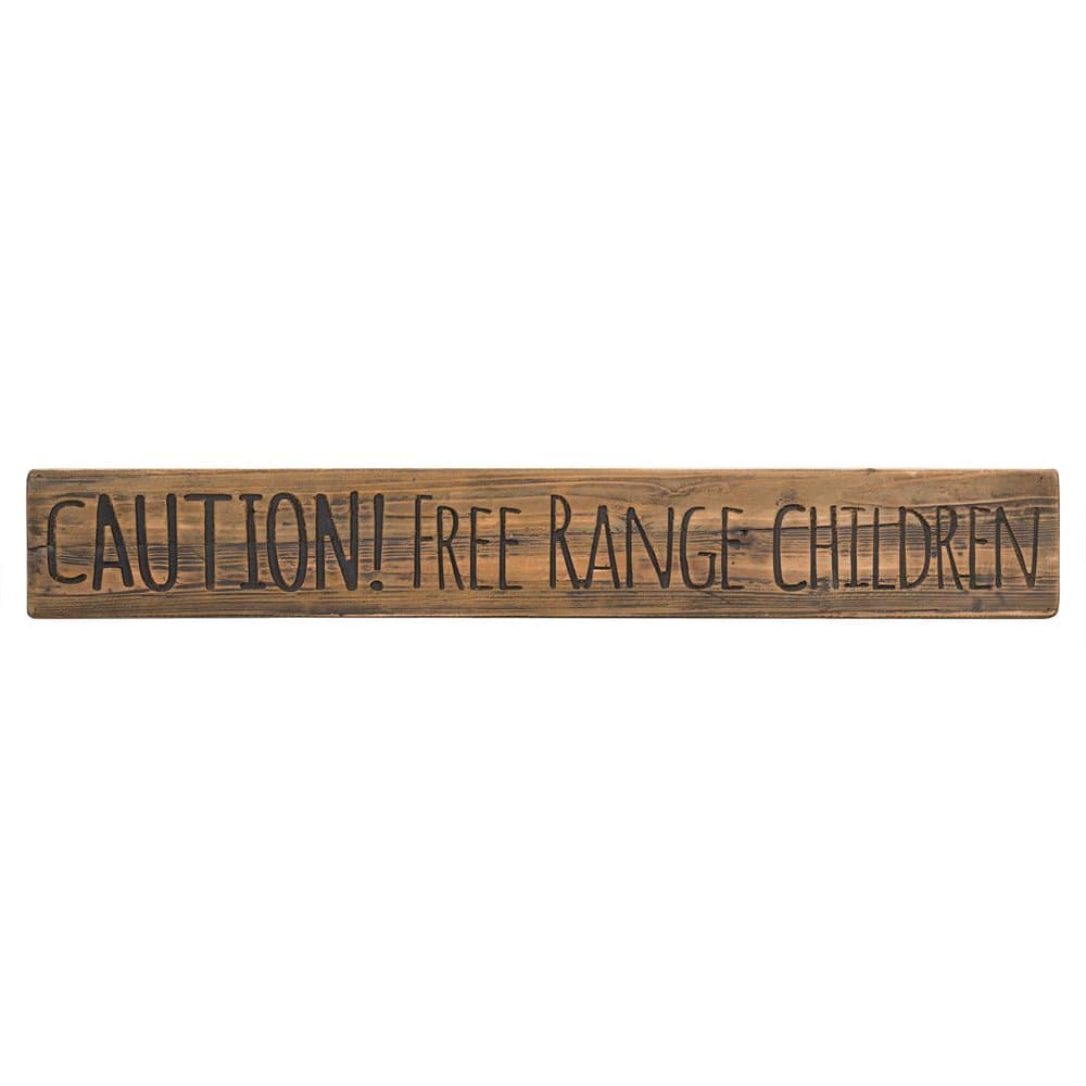 Hill Interiors Free Range Children Rustic Wooden Message Plaque