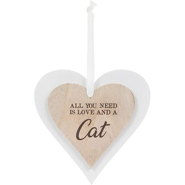 The Leonardo Collection Heart Plaque With Cat Inscription