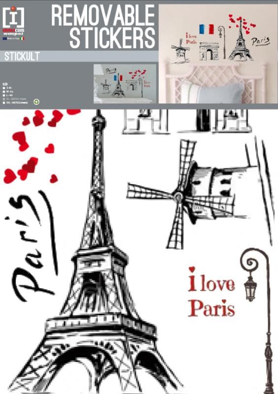 I love Paris , Wallsticker / väggdekor