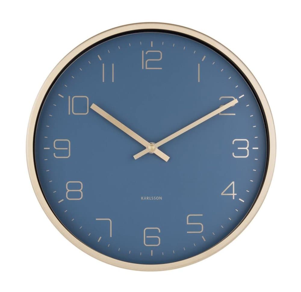 Väggklocka - Karlsson Elegance Guld Blå