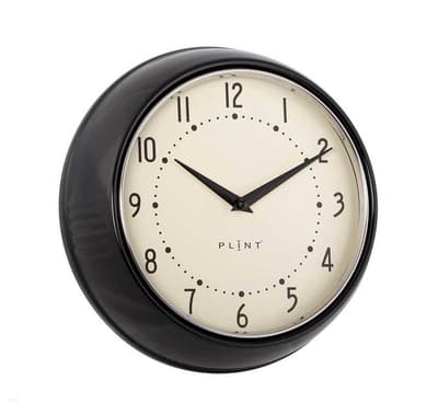 Väggklocka retro - PLINT 50-tal Svart