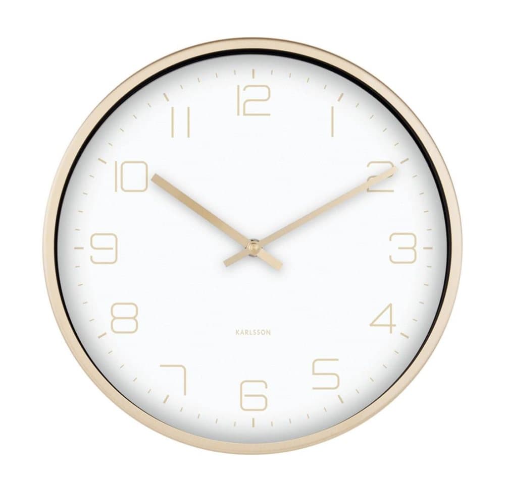 Väggklocka - Karlsson Elegance Guld Vit